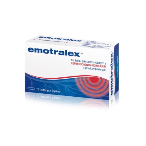 EMOTRALEX Rektálne čapíky na liečbu hemoroidov 10 kusov 1