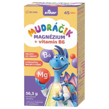 VITAR Mudráčik magnézium + B6 45 tabliet 1
