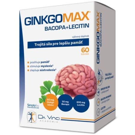 DA VINCI Ginkgomax + bacopa + lecitin 60 kapsúl 1