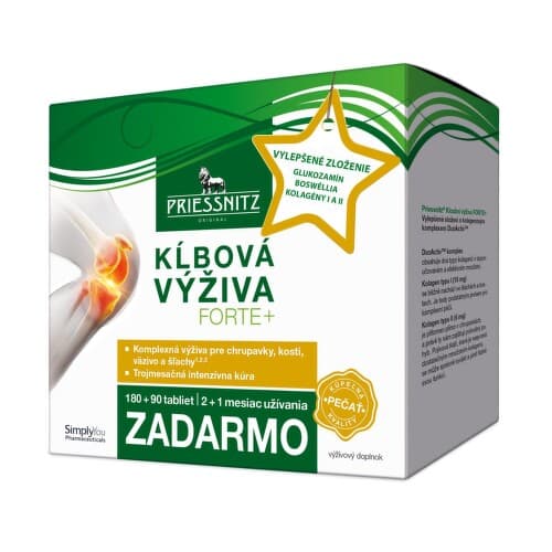 PRIESSNITZ Kĺbová výživa forte + kolagény 180 + 90 tabliet ZADARMO