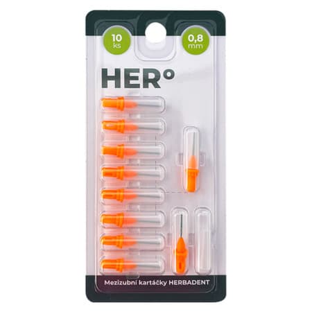 HERBADENT HERo Electra medzizubná kefka oranžová 0,8 mm 10 ks
