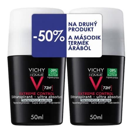VICHY Homme extreme control 72H DUO dezodorant proti extrémnemu poteniu roll-on 1 x 1 set 1