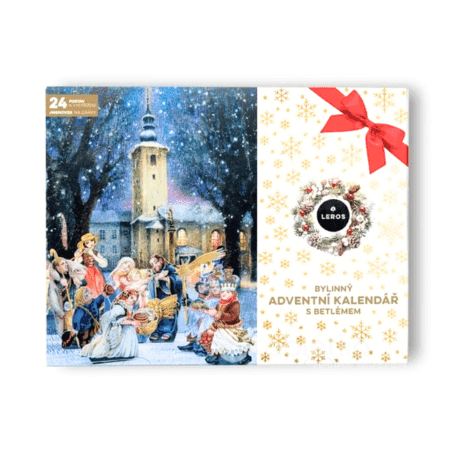 LEROS Bylinný adventný čajový kalendár s betlehemom set