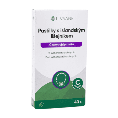 LIVSANE Pastilky s islandským lišajníkom 40 kusov