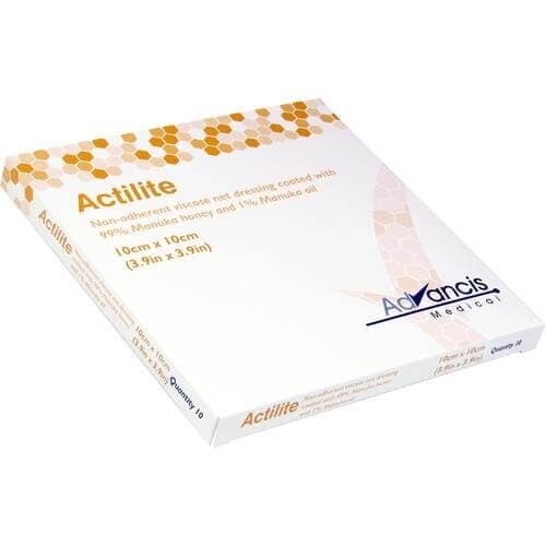 ACTILITE Krytie na rany antimikrobiálne s medom 10 x 10 cm 10 ks 1
