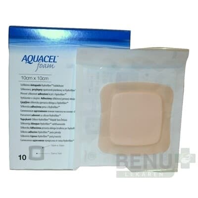 AQUACEL Foam Hydrofiber krytie na rany adhezívne 10x10 cm 10ks 1