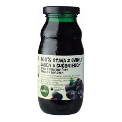 ZDRAVO 100% Šťava z cvikly, jabĺk a čučoriedok 200 ml 1