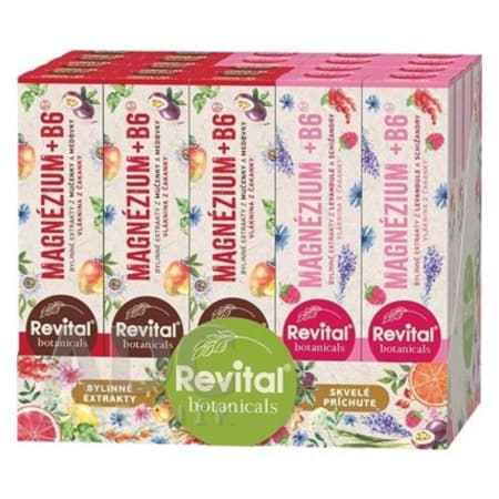 REVITAL Botanicals Magnézium + B6 šumivý mix box 20 x 20 ks