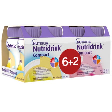 NUTRIDRINK Compact 6+2 dve príchute 8 x 125 ml