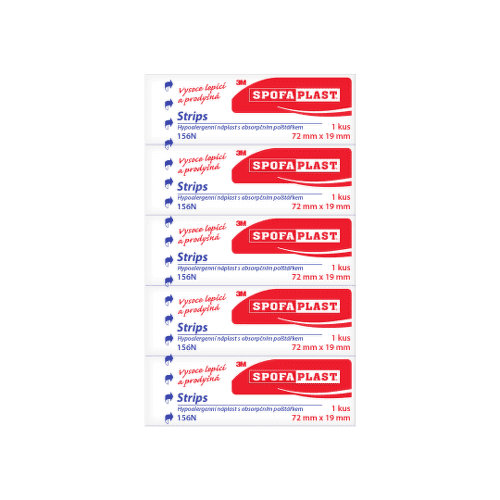 3M Spofaplast č.156 textilná náplasť 7,2 x 1,9 cm 5 kusov 1