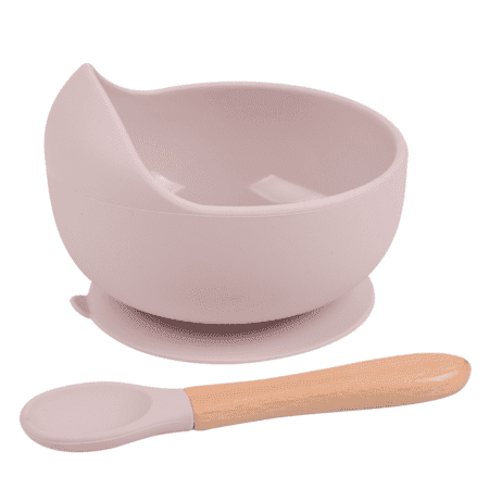 MARTONS Silikónová miska classic + lyžička rose pink set 1