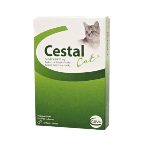 CESTAL cat 80 mg/20 mg 8 žuvacích tabliet 1
