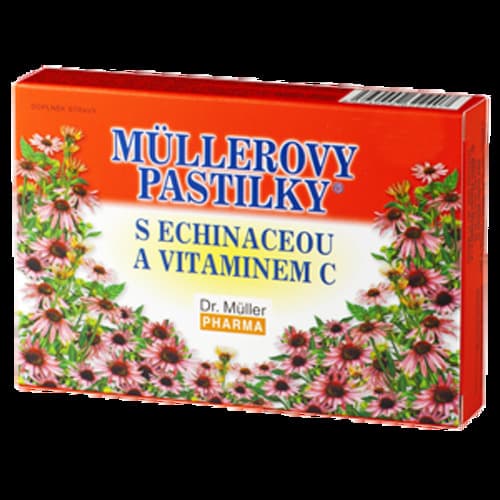 MÜLLEROVE PASTILKY s echinaceou a vitamínom C 24 kusov 1
