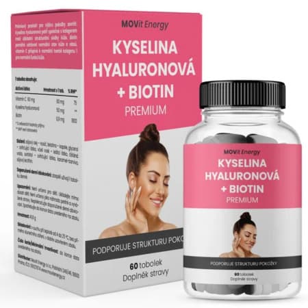 MOVIT Kyselina hyaluronová + biotin premium 60 kapsúl