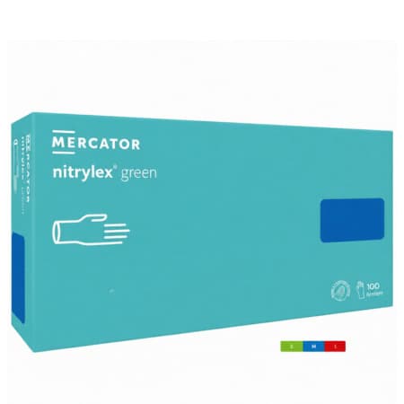 MERCATOR Nitrylex green nitrilové rukavice veľ.M mentolové 100 ks