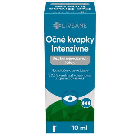 LIVSANE Intenzívne očné kvapky na suché oči bez konzervantov s 0,3% HA 10 ml