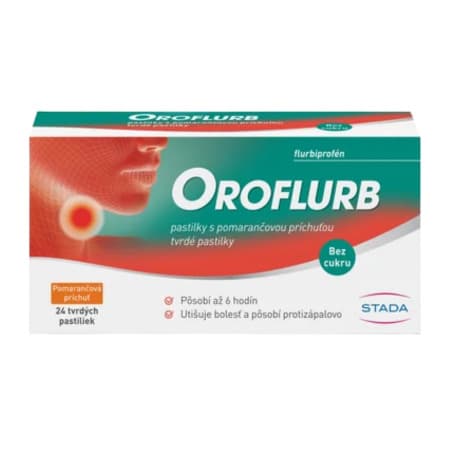 OROFLURB pastilky s pomarančovou príchuťou 24 pastilky