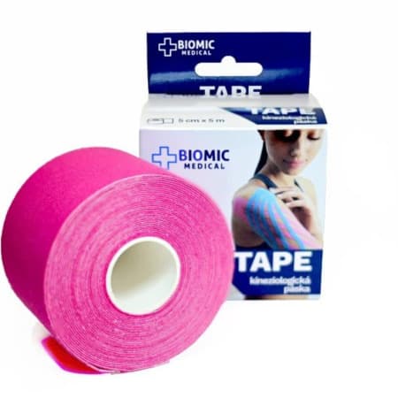 BIOMIC Tape kineziologická tejpovacia páska ružová 5m 1 ks 1