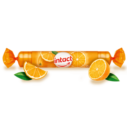 INTACT rolka hroznový cukor s vitamínom C pomaranč 40 g