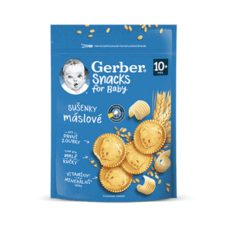 GERBER Snacks for baby maslové sušienky 10+ 180 g 1