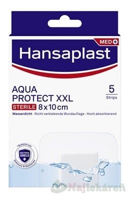 HANSAPLAST Med aquaprotect XXL náplasť vodotesná 8 x10 cm 5 ks 1