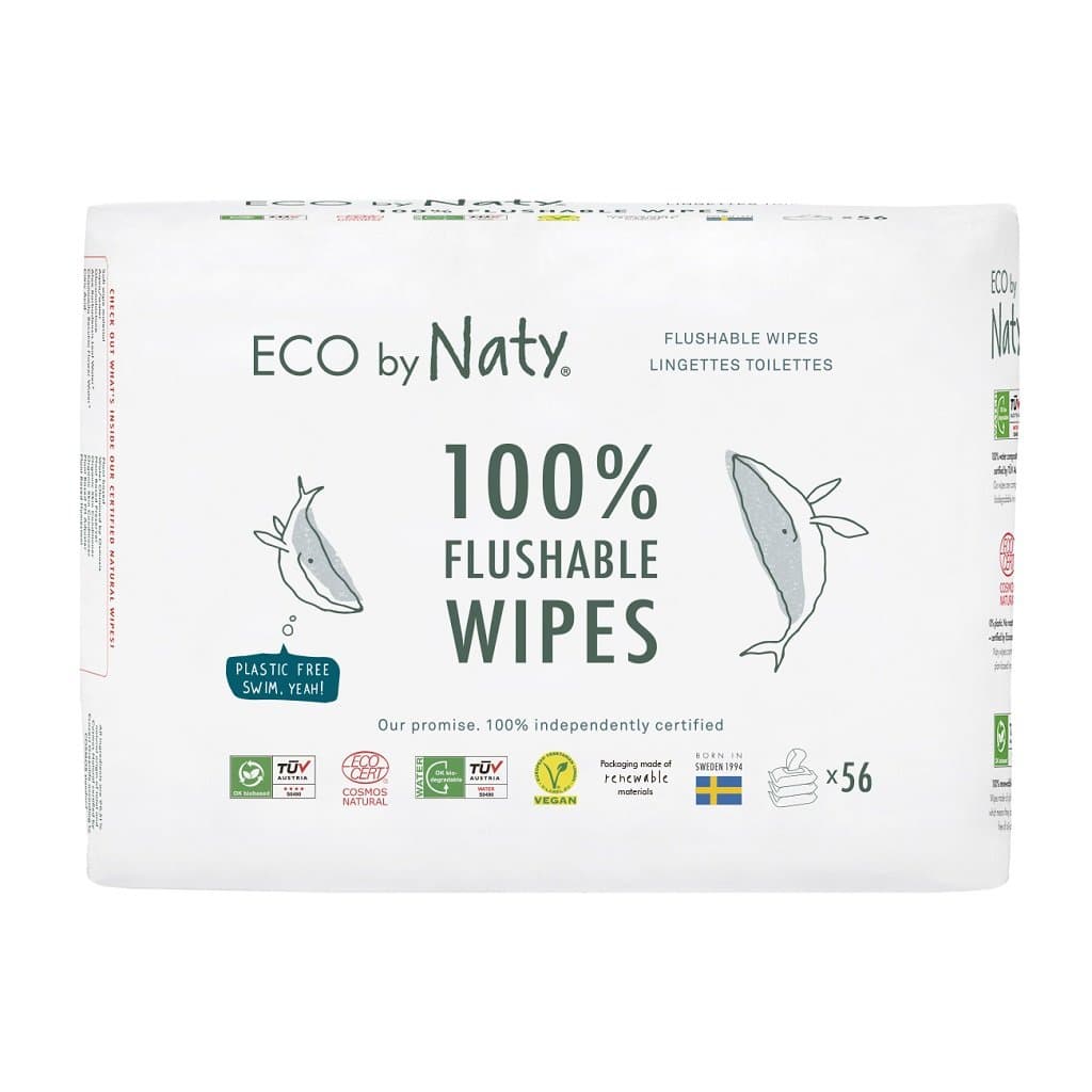 ECO BY NATY Obrúsky vlhčené bez vône splachovateľné - výhodné balenie 3x56 ks 1