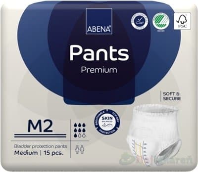 ABENA Pants premium M2 navliekacie plienkové nohavičky boky 80-110 cm savosť 1900 ml 15 ks