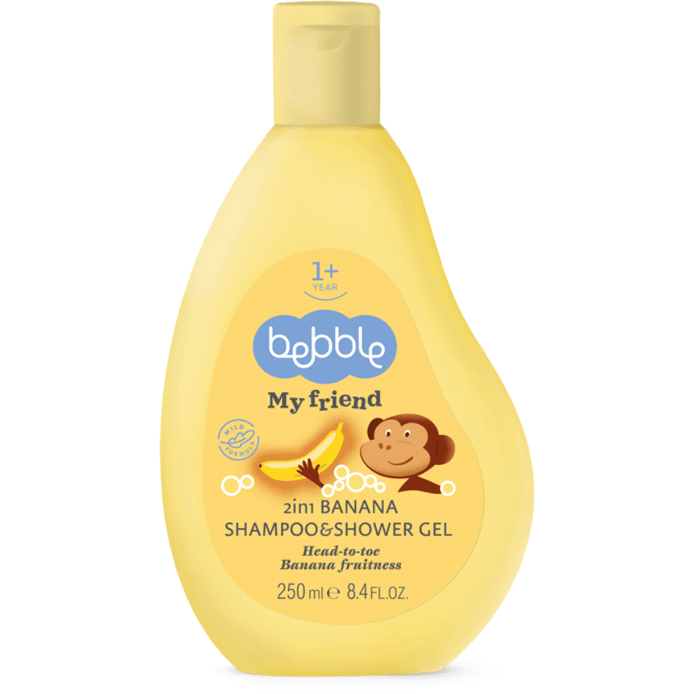 Detský šampón a sprchový gél 2v1 banán Bebble 250 ml 1