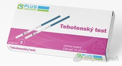 PLUS LEKÁREŇ Tehotenský test prúžkový 2 ks 1