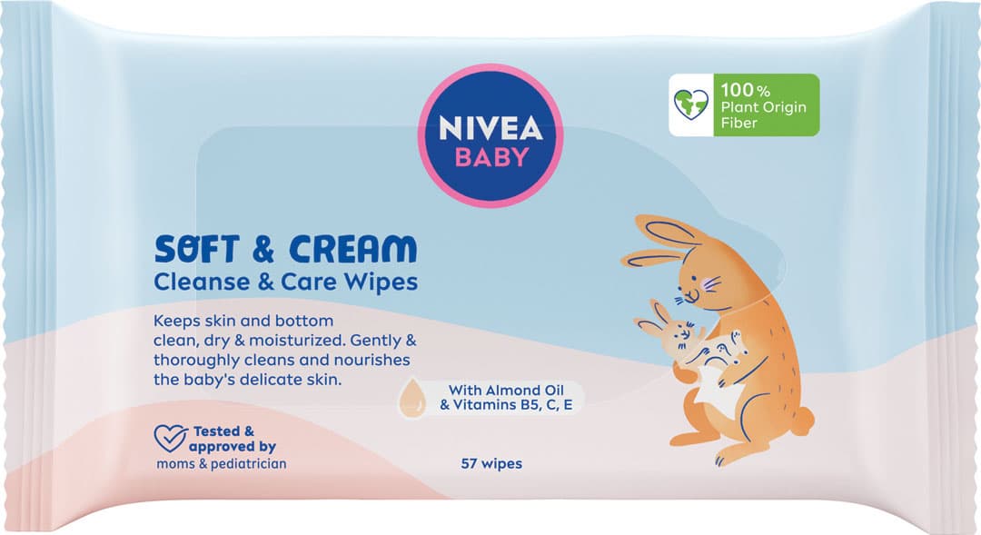 NIVEA BABY Čistiace obrúsky SOFT&CREAM 57 kusov