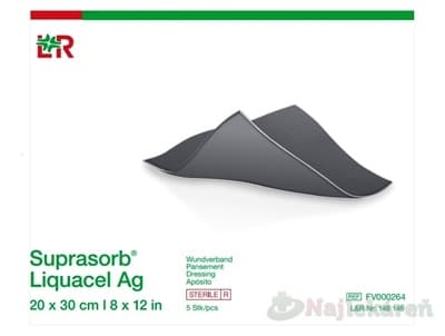 SUPRASORB Liquacel Ag Krytie na rany 20x30cm 5 ks