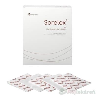 SORELEX antimikrobiálne krytie na rany 10x10cm 10ks 1