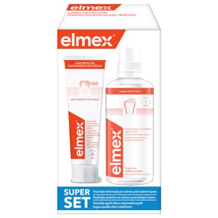 ELMEX Caries protection ústna voda + zubná pasta gratis 400 ml + 75 ml set