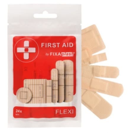 FIXAPLAST First aid flexi náplasť mix elastické rôzne veľkosti a tvary 1 x 24 ks