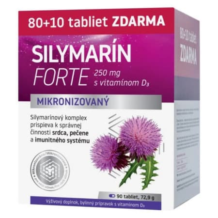 NATURPRODUKT Silymarin forte 4 pečeň + imunitný systém 80 + 10 zadarmo 90 tabliet