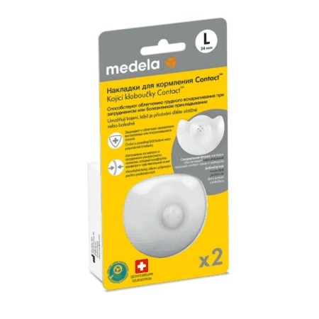 MEDELA Kontaktné dojčiace klobúčiky v krabičke L 2 ks