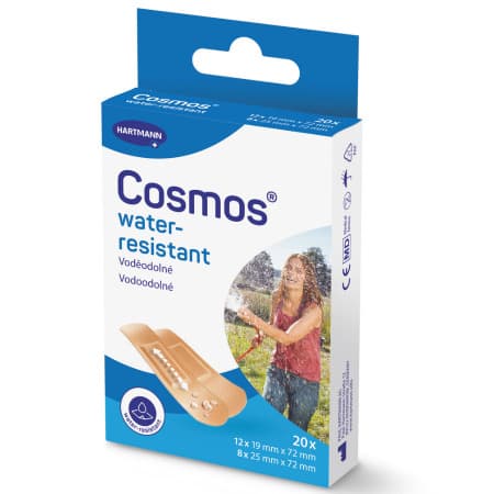 COSMOS Water-resistant vodeodolná náplasť na rany inovácia 2025 1 x 20 ks