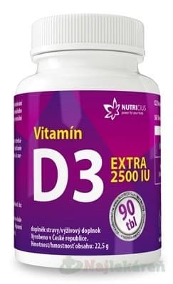 NUTRICIUS Vitamín D3 EXTRA 2500 IU 90tbl