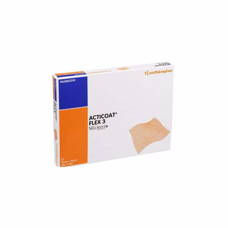 ACTICOAT Flex 3 krytie na rany10x10 cm s nanokryštalickým striebrom 12 ks