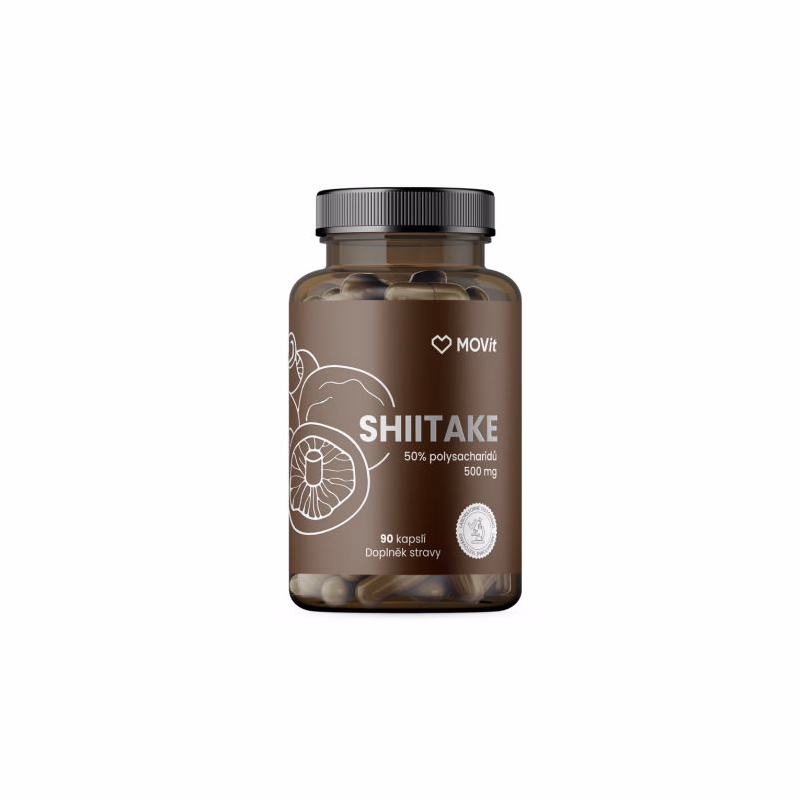 MOVit Shiitake 50% polysacharidov 500 mg 90 kapsúl